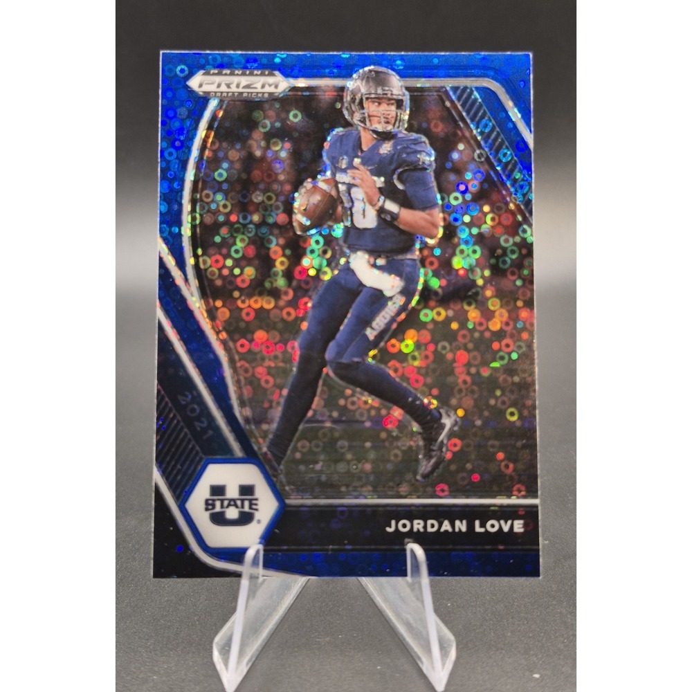 2021 Panini Prizm Draft Picks Jordan Love #33 Blue Disco Prizm Green Bay